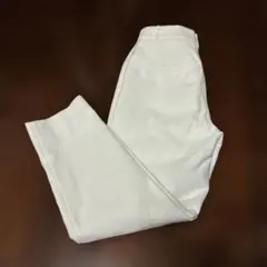 ホワイト ストレートレッグパンツ ハイウエスト