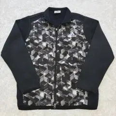 アディダス ジャケット フルジップ 幾何学柄 長袖 ブラック