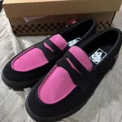 VANS ローファー スリッポン ブラック ピンク 27.5cm