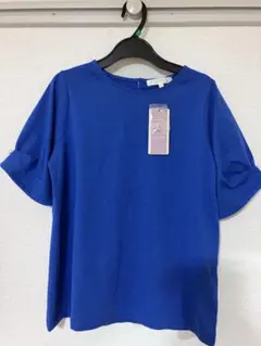 ⭐︎新品タグ付き⭐︎ grove ロールアップ半袖カットソー　青色