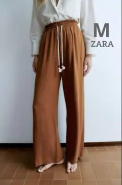 ZARA ハイウエスト　ワイドレッグパンツ　新品未使用タグ付き　M