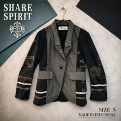 SHARE SPIRIT シェアスピリット 総柄 切替 テーラードジャケット S 2026年最新】SHARE SPIRIT レディース テーラードジャケットの人気