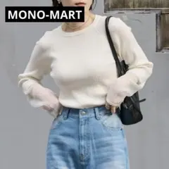 MONO-MART 長袖　シアー　切替 クルーネックリブニット　秋　冬のサムネイル
