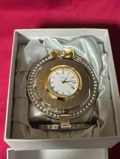 新品未使用 WAKO クロック ミラー付き リボン MYS025S 電池交換要