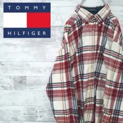 【レア】90s トミーヒルフィガー オールド刺繍ロゴ チェックシャツ