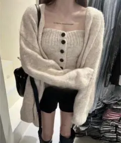 SHEIN プルオーバーネックカーディガン トップス