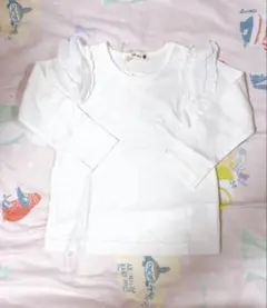branshesホワイト長袖フリルカットソー 90cm
