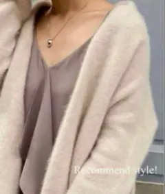 noble ラクーンニットオーバーカーディガン　ベージュ