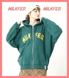ミルクフェド　MILKFED.  スウェットパーカー　グリーン MILKFED.（ミルクフェド） スウェット パーカー MILKFED BASIC SWEAT