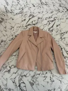 UNIQLO 革ジャン　レザージャケット　ピンク