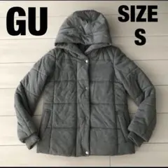 GU ジーユー中綿パーカージャンバーS グレー スエットブルゾン防寒軽量