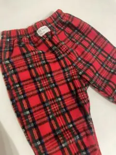 My Favourite Aosta フリースパンツ レッドチェック