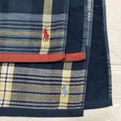 新品♪ラルフ・ローレン フェイスタオル チェック柄2枚　日本製／定価8,800円