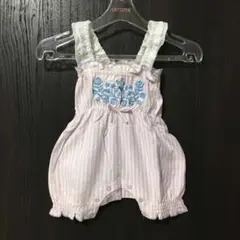 新品未使用 ベビー 刺繍 キャミロンパース 80cm ピンク
