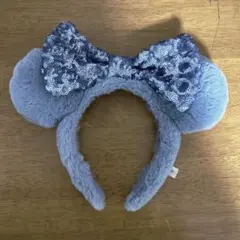 ディズニー ミニー カチューシャ ふわふわ スパンコール (青)