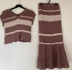 LIP SERVICE バイカラークロシェマーメイド セットアップ（ピンク）