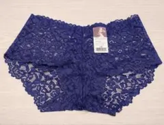 【新品】レースネイビーショーツLサイズ下着レディースフラワー ストレッチあり