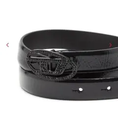 新品未使用 DIESEL ディーゼル 細ベルト ラインストーン Dロゴバックルのサムネイル