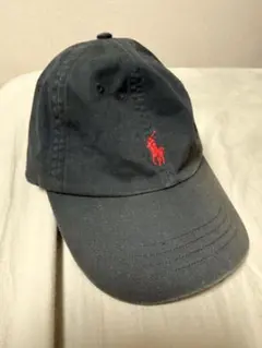 フェード加工 Polo Ralph Lauren ブラック キャップ 黒 古着