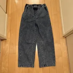 ダークブルーワイドパンツ ゴムウエスト