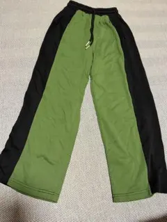 キッズ ロングパンツ 140cm グリーン×ブラック