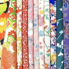 kja3676綺麗な着物はぎれ10枚セット 正絹 生地 古布 japanbela