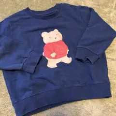 クマプリント トレーナー サイズ100 ネイビー