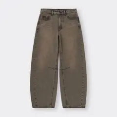 GU バレルレッグジーンズ　ブラウン　Mサイズ