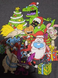 Nickelodeon クリスマス Tシャツ グレー XXL