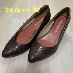 パンプス 24cm 3E ブラウン