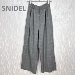 スナイデル チェック ワイド ウエストゴム イージーパンツ カジュアル オフィス