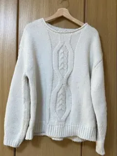 AMERICAN HOLIC ケーブル編み長袖セーター Lサイズ クリーム