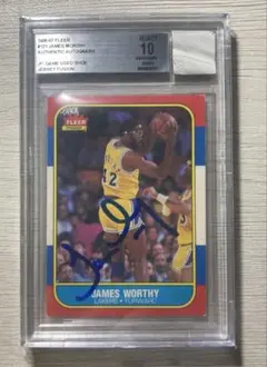 1986 Fleer #131 James Worthy Autograph
