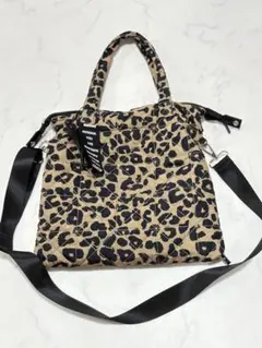 yb908様専用チャーム付き3WAYキルトトートバッグ　レオパード