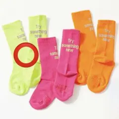 デビロック　ネオンカラーロゴソックス　キッズ