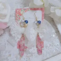 お花 レース リボン ビジュー ピアス イヤリング 量産型 ガーリー バレエコア