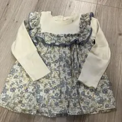 petit main 花柄フリル長袖カットソー 120cm