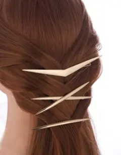 ゴールド ヘアクリップ 3個セット ヘアアクセサリー ヘアアレンジ まとめ髪