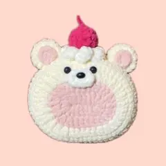 ロールケーキくまちゃん　あみぐるみ　キーホルダー