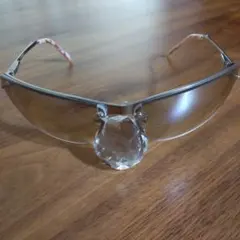 折り畳みシルバーサングラス グレー系グラデーションレンズ ハードケース付き