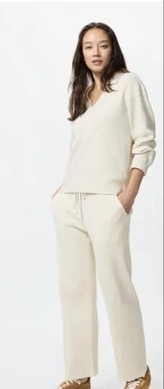 【タグ付】UNIQRO ウォッシャブルニットリブパンツ