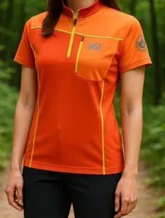 新品 ミレー MILLET 半袖 Tシャツ オレンジ レディースのSかM相当