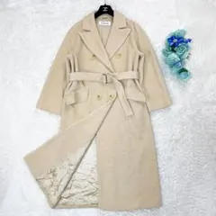 スポーツマックスマーラ ダブルブレストチェスターコート ベルト付きロングコート