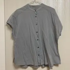 無印良品 オーガニックコットン ブラウス ブルー M-L