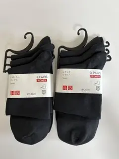 UNIQLO ユニクロ レギュラーソックス 6足まとめ売り 黒 23cm~25