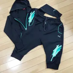 Puma ジャージ上下セット ブラック/ターコイズ150