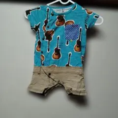 ギター柄 半袖ロンパース 80cm