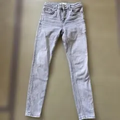 ZARA グレー スキニーデニム EUR 36 ZARAダメージ