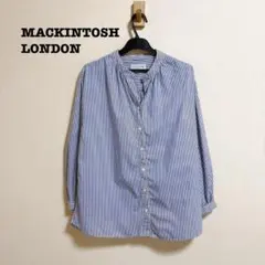人気 マッキントッシュロンドン コットン混 ストライプ柄 ブラウス 38 