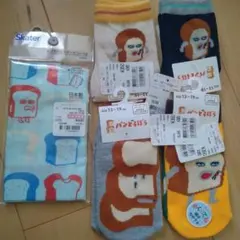 パンどろぼう靴下４足13〜19cm＆歯ブラシホルダー付コップ袋